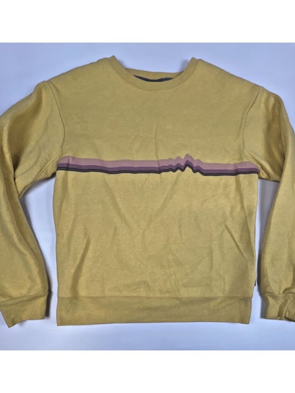 Patagonia Men Small Mustard Yellow Uprisal Crewneck Recycled Fleece Sweatshirt
